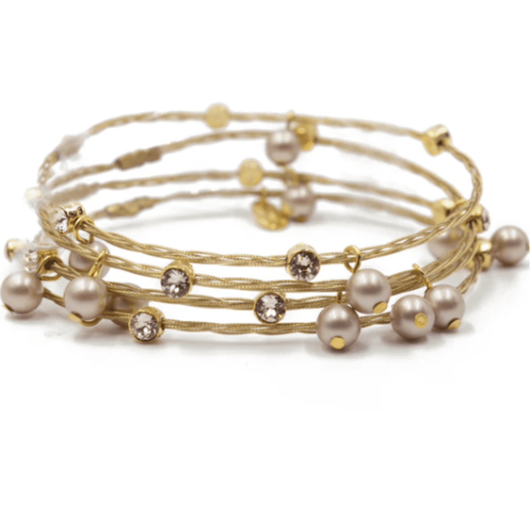 powder and gold bracelet